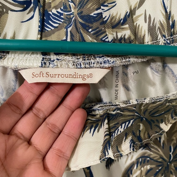 Soft Surroundings Print Tencel / Trouser Pants: drawstring pants, size: PM - Picture 6 of 6